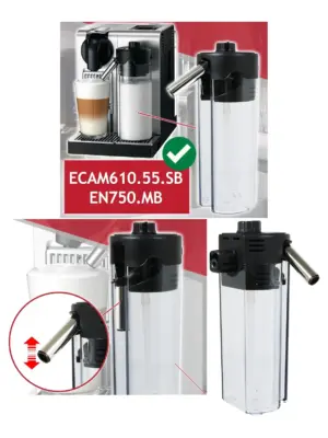 0.5L Milk Jug for DeLonghi Nespresso ECAM610 Coffee Machine