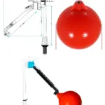 1/2" Bottom-Entry Fill Valve with 6 Ball Float Kit for Toilet Cistern