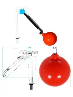 1/2" Bottom Entry Fill Valve with Straight Inlet & 4.5" Ball Float Kit