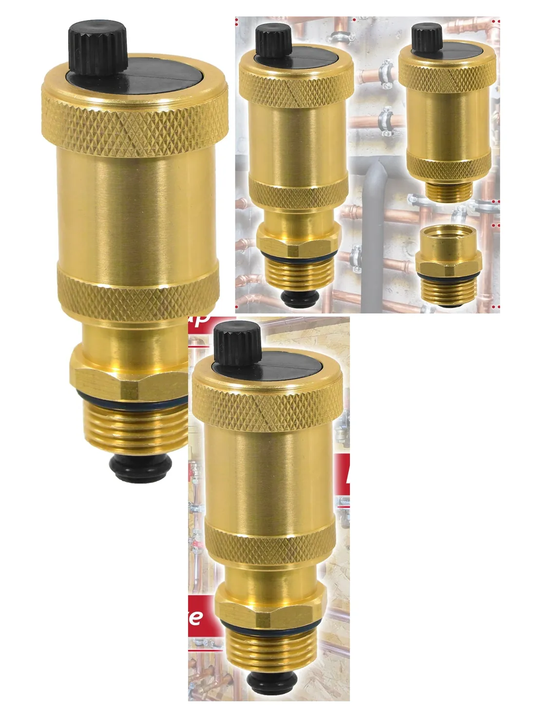 1/2\" Brass Auto Air Vent with Check Valve for Vaillant Boilers