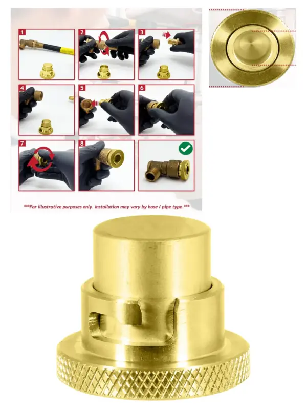 1/2" Brass BS669 Gas Connector Plug – Safety Socket for Cooker Hoses