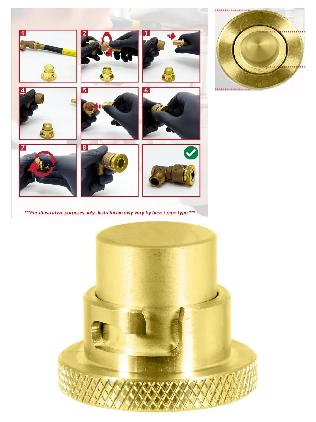 1/2" Brass BS669 Gas Connector Plug – Safety Socket for Cooker Hoses