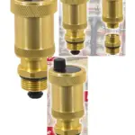 1/2" Brushed Brass Automatic Air Vent with Check Valve for Boiler Heating