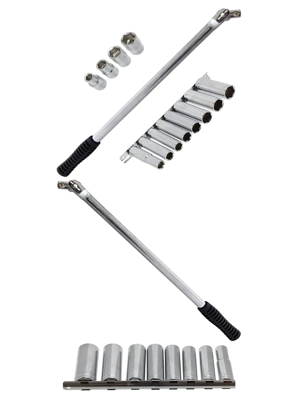 1/2" Drive Breaker Bar Flexi Knuckle Balancer & 12‑Piece Socket Set