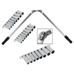 1/2" Drive Breaker Bar with Flexi Knuckle & 16-Piece Deep Socket Set