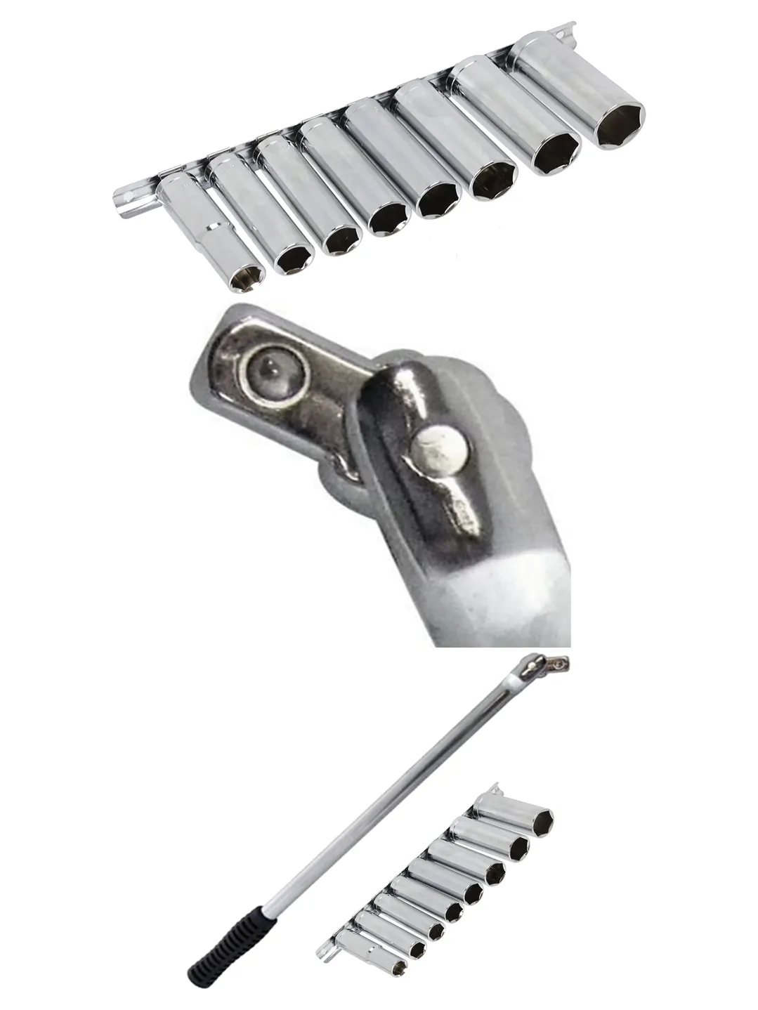 1/2\" Drive Breaker Bar with Flexi Knuckle & Deep Socket Set