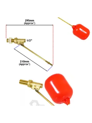 1/2" High Pressure Toilet Float Valve Kit – Side Entry Cylinder