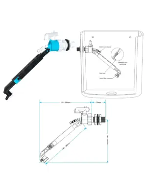 1/2" Side-Entry Ball Valve for Toilet Cistern Adjustable Float Arm