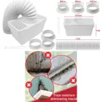 1.2m Dryer Vent Hose Kit with 3 Adaptors for AEG Condenser Dryers