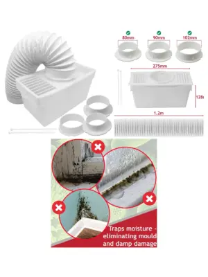 1.2m Dryer Vent Hose Kit with 3 Adaptors for Bauknecht Dryers