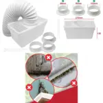 1.2m Universal Condenser Dryer Vent Hose Kit with 3 Adapters
