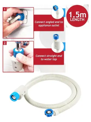 1.5m 3/4" Dishwasher Inlet Hose with Leak‑Stop Valve Water Fill Guard