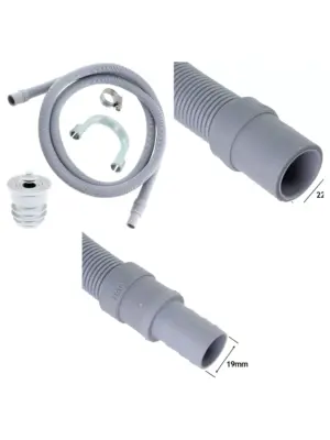 1.5m Drain Hose & Seal Plug Extension Kit for Washers & Dishwashers