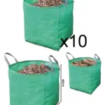 10 Heavy‑Duty Large Garden Waste Bags – Tear‑Resistant Woven Plastic