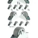 10 Mini 32mm (1") Caster Wheels with Screws for Bed, Drawer, Cabinet