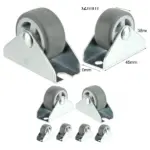 10 Pack 32mm Rubber Fixed Caster Wheels for Trolleys Small Mini