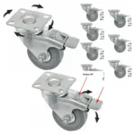 10 Pack 50mm Swivel Brake Caster Wheels for Trolleys with Screws