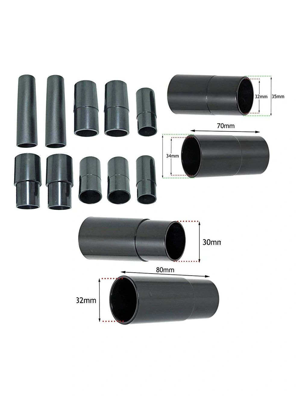 10-Pack Karcher Vacuum Dust Extractor Adapters 30‑38mm Sander/Planer