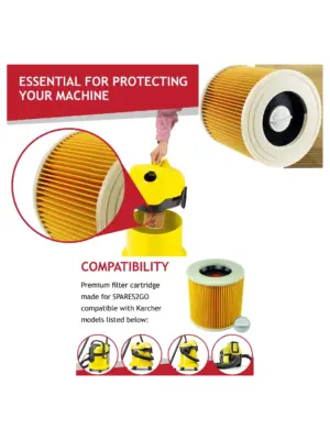 10-Pack Karcher WD3/WD3P/MV3 Wet‑Dry Vacuum Dust Bags & Filter