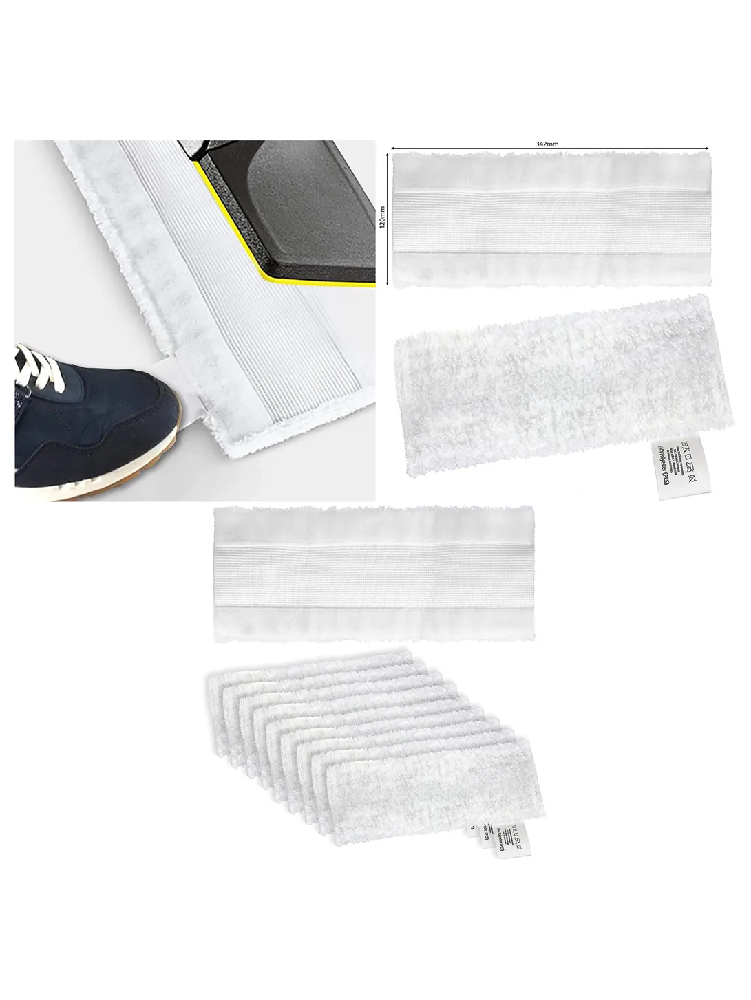 10 Pack Microfibre Cleaning Pads for Karcher EasyFix Steam Cleaner