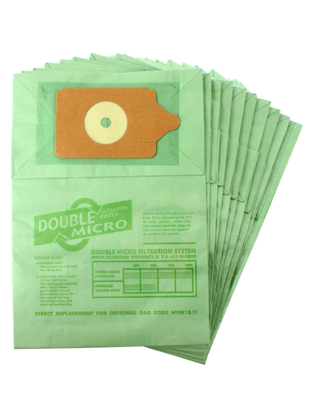 10-Pack Paper Dust Bags for Numatic Henry, Hetty & James Vacuums