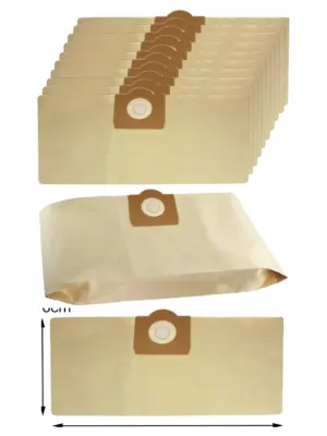 10-Pack Parkside PNTS30/PNTS1400 Vacuum Dust Bags – Solid Collar
