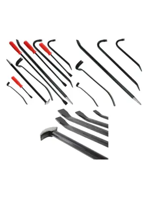 10-Piece Heavy Duty Crowbar Set - Flat Pry Bar & Long Wrecking Rod