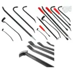 10-Piece Long Steel Crowbar Set with Safety Goggles