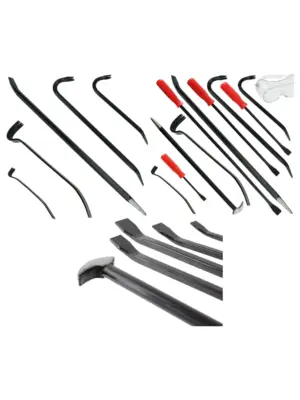 10-Piece Long Steel Crowbar Set with Safety Goggles