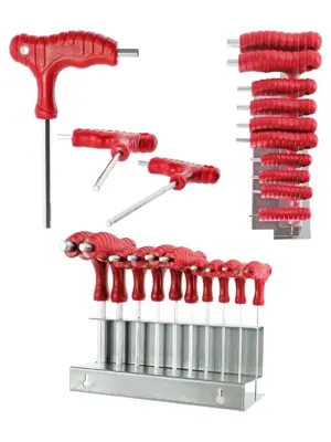 10‑Piece T‑Handle Imperial SAE Hex Key Set with Stand