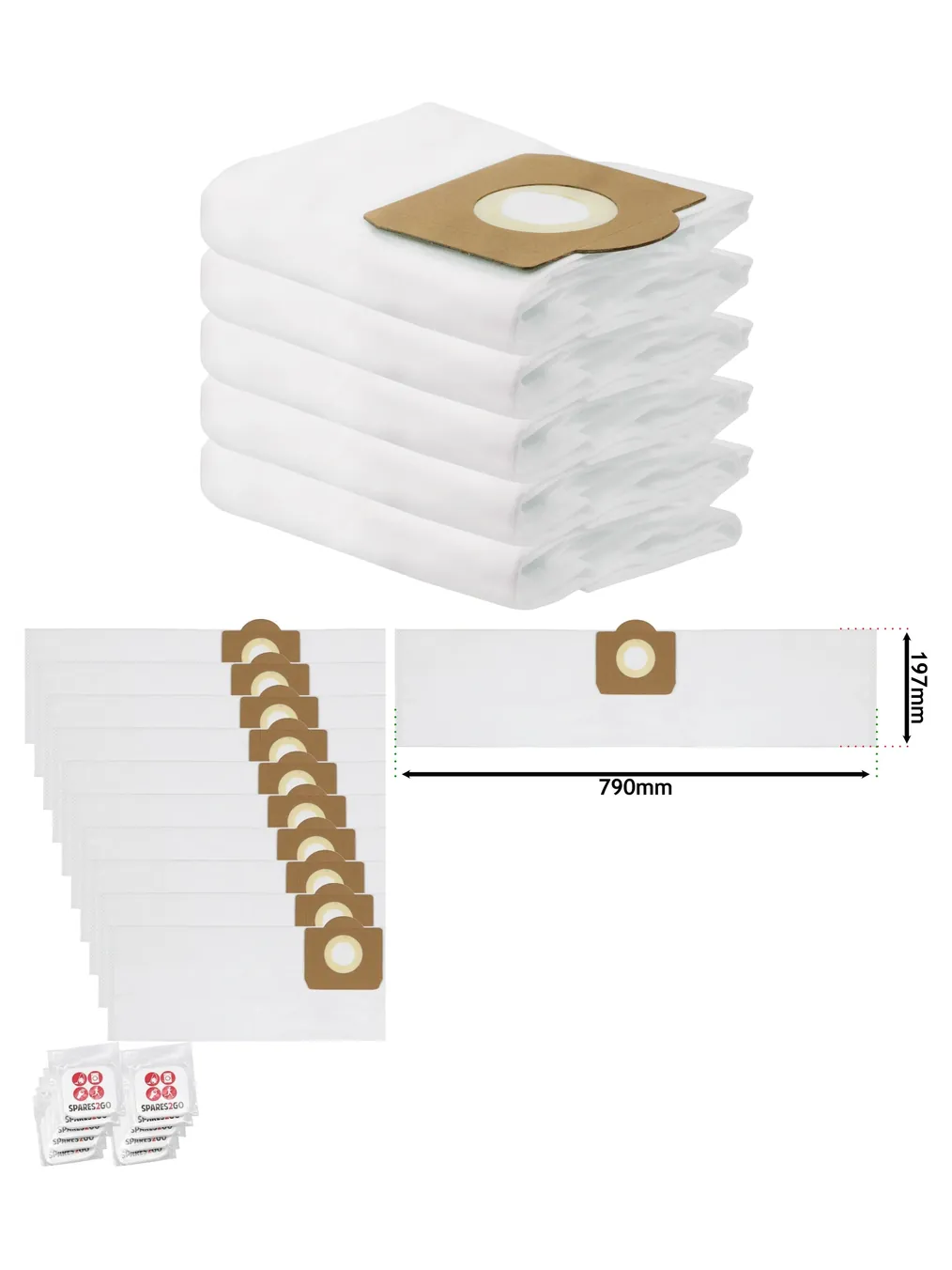 10 Titan Vacuum Bags for TTB350-776 Models + Fresheners