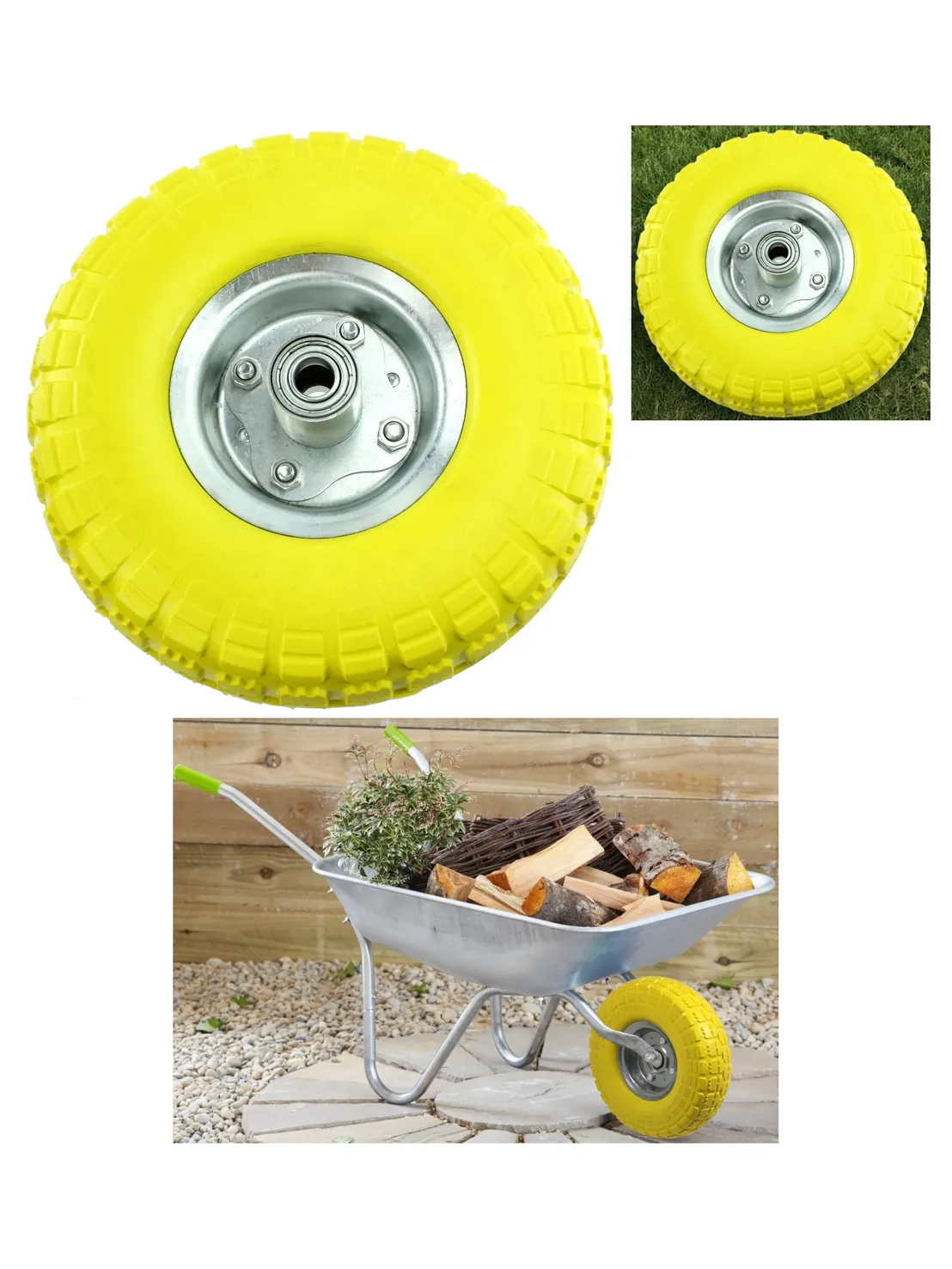 10 Tubeless Wheelbarrow Wheels – Solid, Puncture‑Resistant Spare Tires