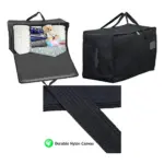100L Black Canvas Baby Diaper Changing Bag Extra Large Storage