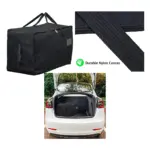 100L Black Canvas Car Trunk Organizer Bag – Extra‑Large Travel Storage