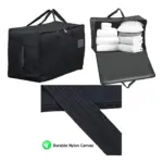 100L Black Canvas Laundry Bag – Extra‑Large Wash & Storage Tote