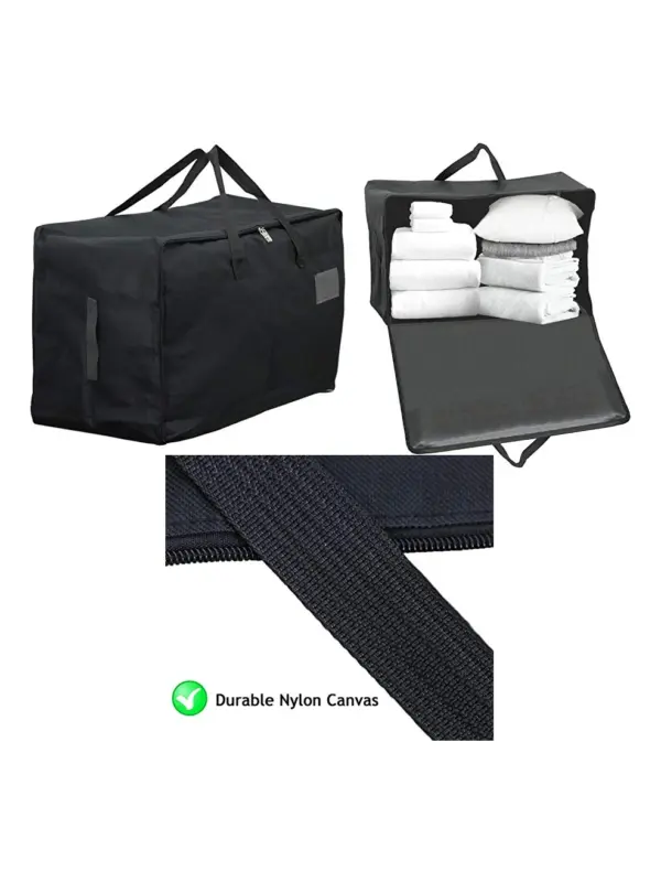 100L Black Canvas Laundry Bag – Extra‑Large Wash & Storage Tote