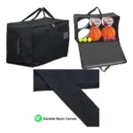 100L Black Extra‑Large Canvas Bag for Football, Rugby & Tennis Balls