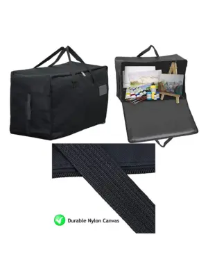 100L Black Extra‑Large Canvas Painting & Drawing Organizer Bag