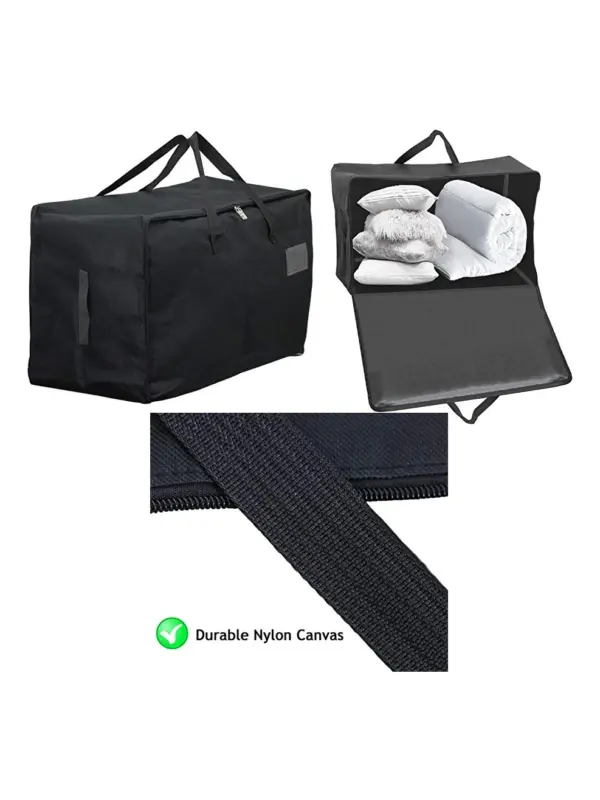 100L Extra Large Black Canvas Duvet & Pillow Storage Bag