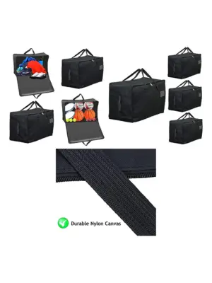 100L Extra Large Canvas Sports Bag – Pack of 4 Black, Multi‑Sport