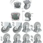 100mm Fixed-Plate Caster Wheels for Speaker Cases – 4 Pack with Screws