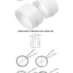 100mm Threaded Dryer Vent Hose Adapter Kit Male/Female + Seal Tape