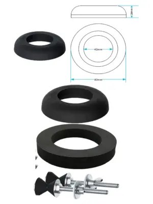 100mm Toilet Cistern Seal Kit with M6 Bolt, Rubber Dome & Foam Washers