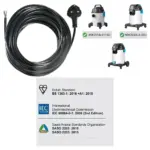 10m 3‑Core 13A Power Cable for Mac Allister MWDV Vacuum – UK Plug
