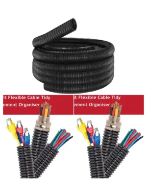 10m Black Flexible Cable Sleeve 32mm Conduit for Wire Management
