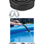 10m Flexible Corrugated Garden & Pond Hose – 32mm Pipe with 2 Clamps
