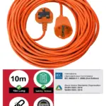 10m Ryobi Garden Tool Power Cord – UK 3‑Pin Plug for Mower & Trimmer