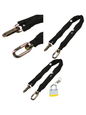 10mm Hardened Steel Motorcycle Chain Lock – 3ft with Padlock
