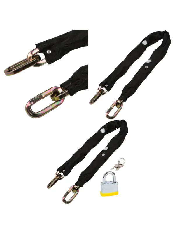 10mm Hardened Steel Motorcycle Chain Lock – 3ft with Padlock