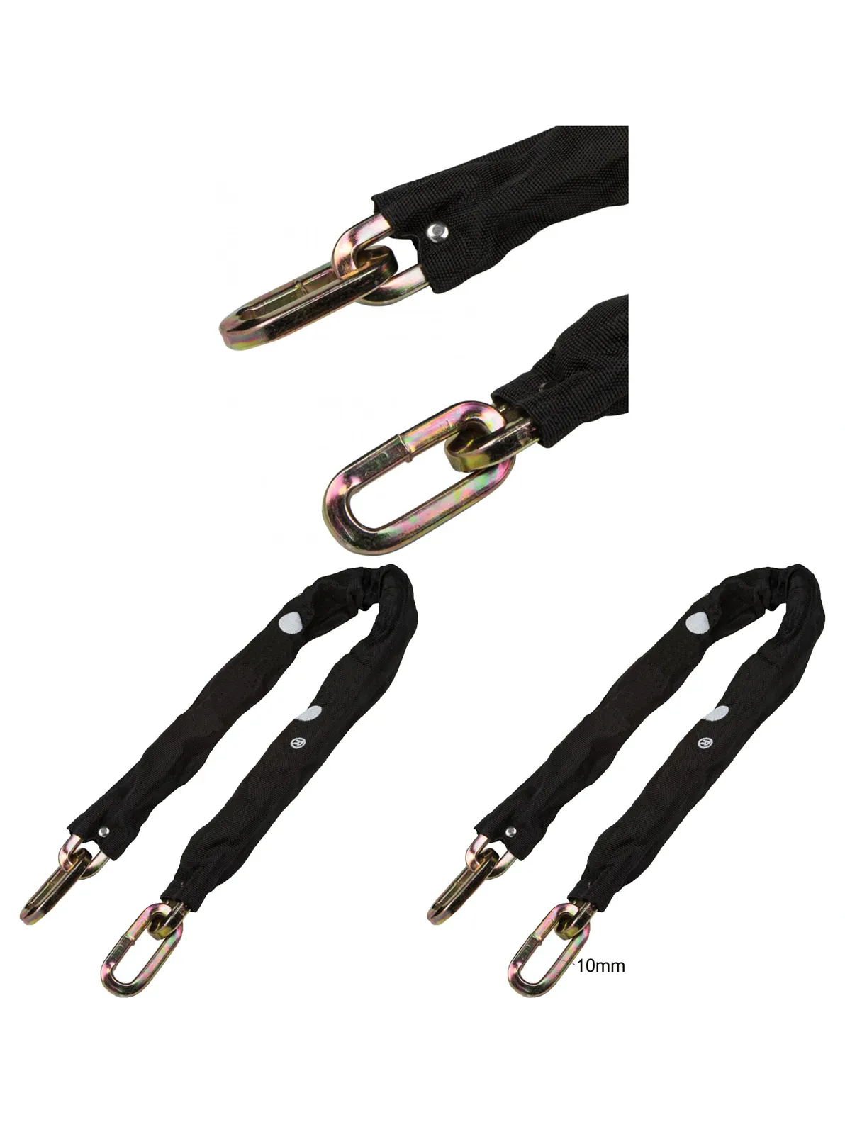 10mm Hardened Steel Motorcycle Security Chain - 3 ft Anti-Theft Lock